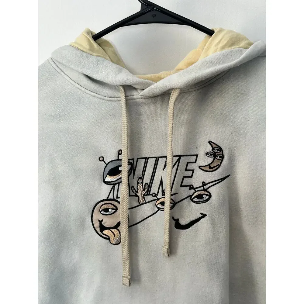 Rare Nike Hoodie Large Tie Dye Alien Swoosh Celestial Grunge Skater Basketball